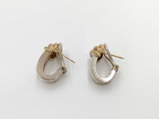 Tiffany & Co. Tiffany Grooved Combination Earrings, SV925 750, 8.1g