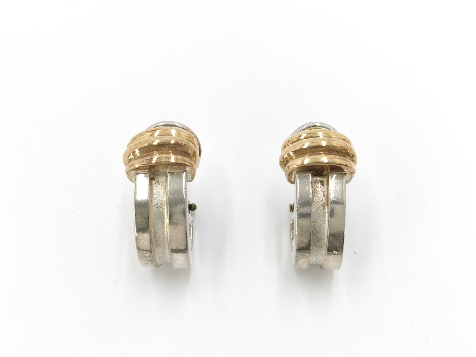 Tiffany & Co. Tiffany Grooved Combination Earrings, SV925 750, 8.1g