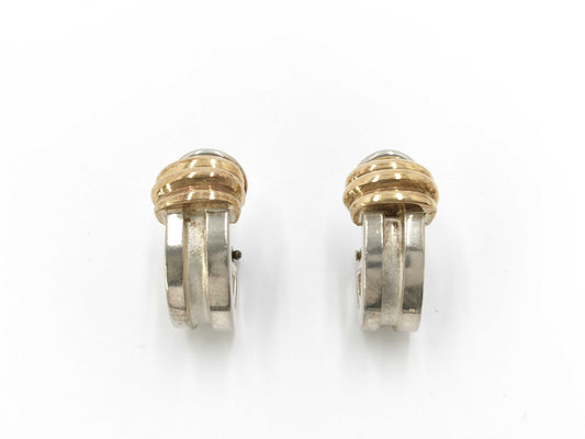 Tiffany & Co. Tiffany Grooved Combination Earrings, SV925 750, 8.1g