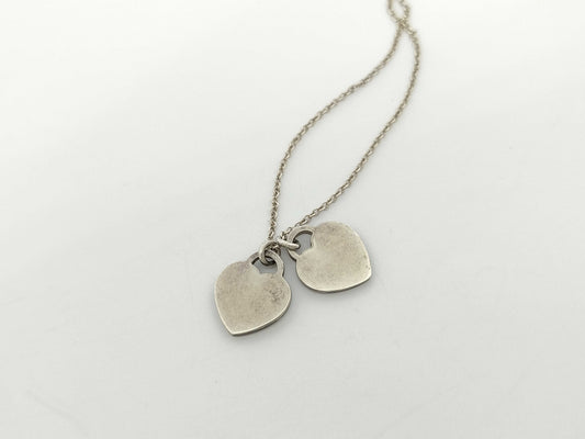 Tiffany & Co. Tiffany & Co. Mini Double Heart Tag Necklace in SV925, 2.8g