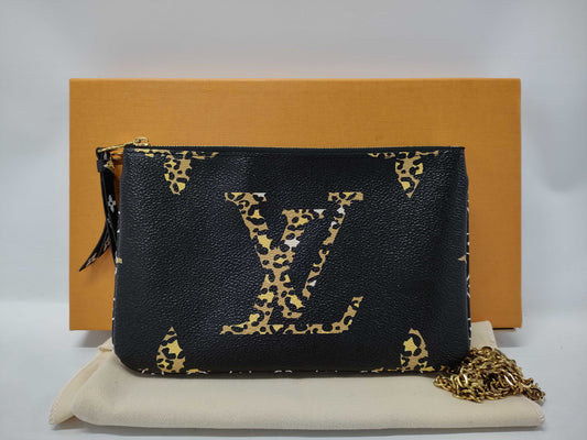 LOUIS VUITTON Giant Jungle Pochette Double Zip Shoulder Bag Wallet