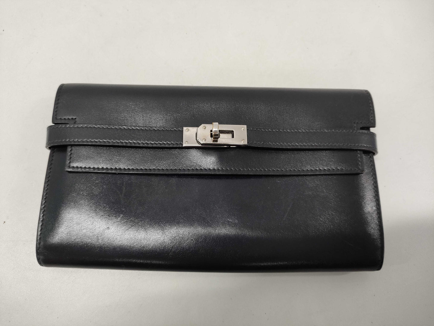 HERMES Kelly Wallet Navy