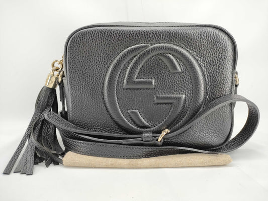 GUCCI Soho Shoulder Bag, Black, 308364