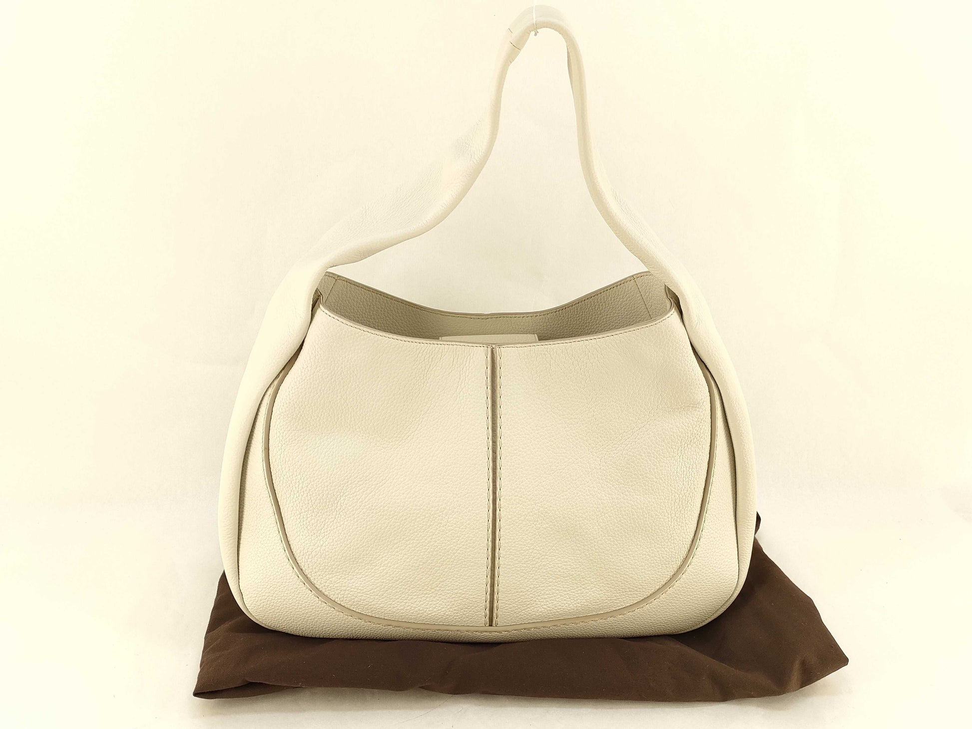 TODS Shirt Bag Hobo One-Handle Hammered Calfskin Shoulder Bag