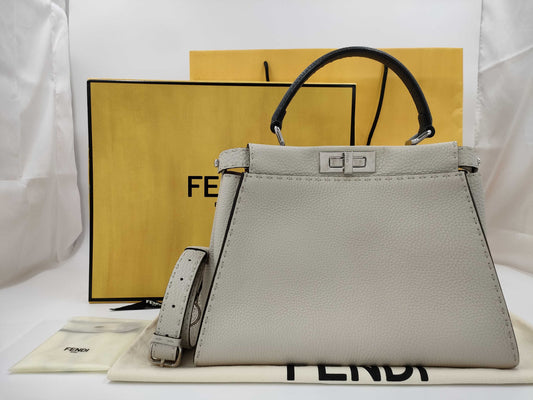 FENDI Peekaboo Selleria Handbag with Receipt
