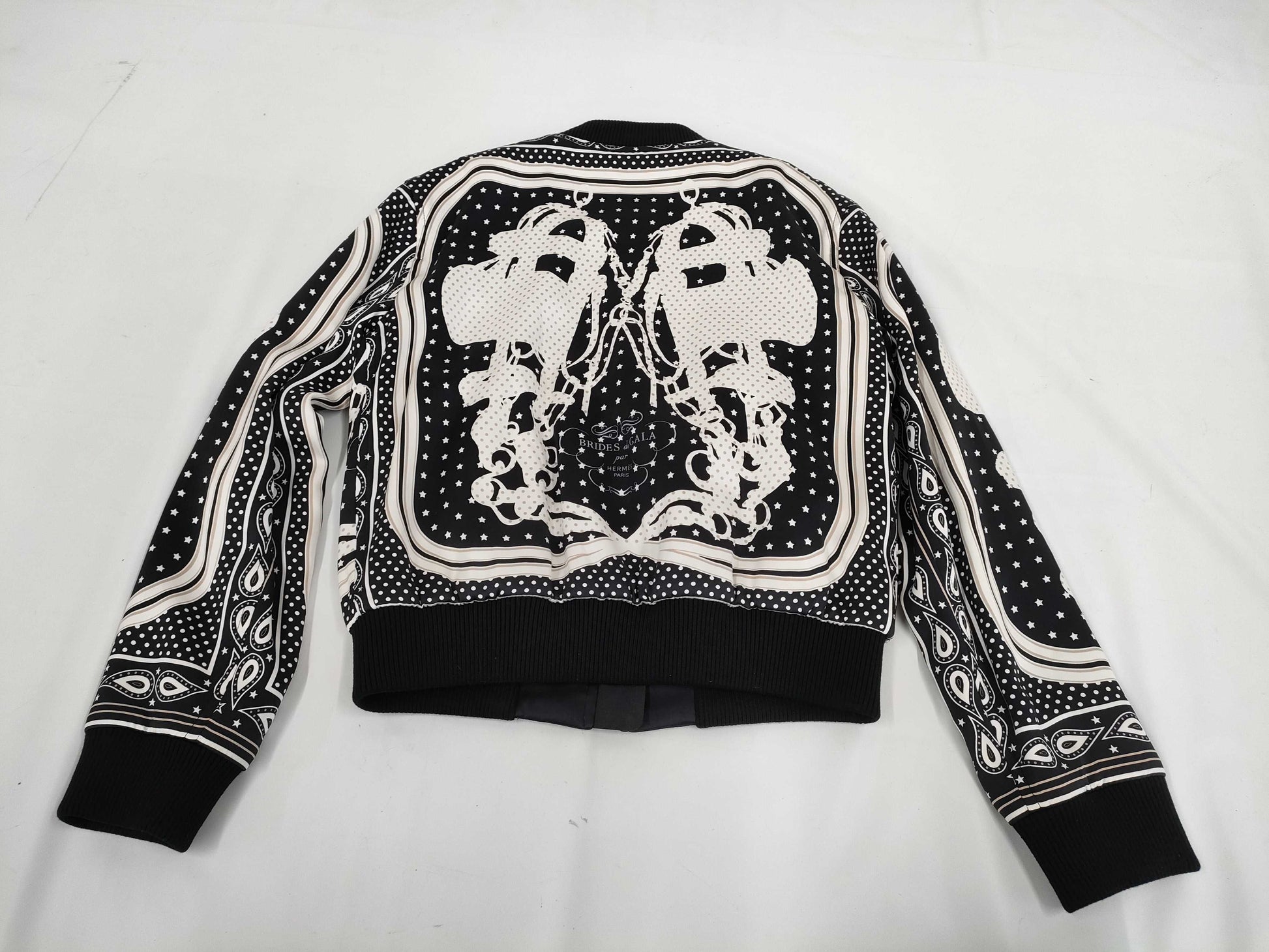 HERMES Hermes silk zip-up jacket 36 jacket