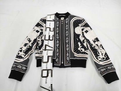 HERMES Hermes silk zip-up jacket 36 jacket