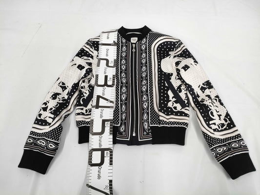 HERMES Hermes silk zip-up jacket 36 jacket
