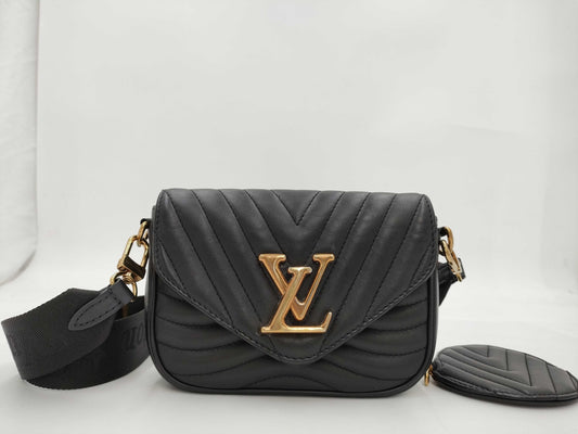 LOUIS VUITTON Louis Vuitton Multi Shoulder Bag Black M56461 Leather Shoulder Bag