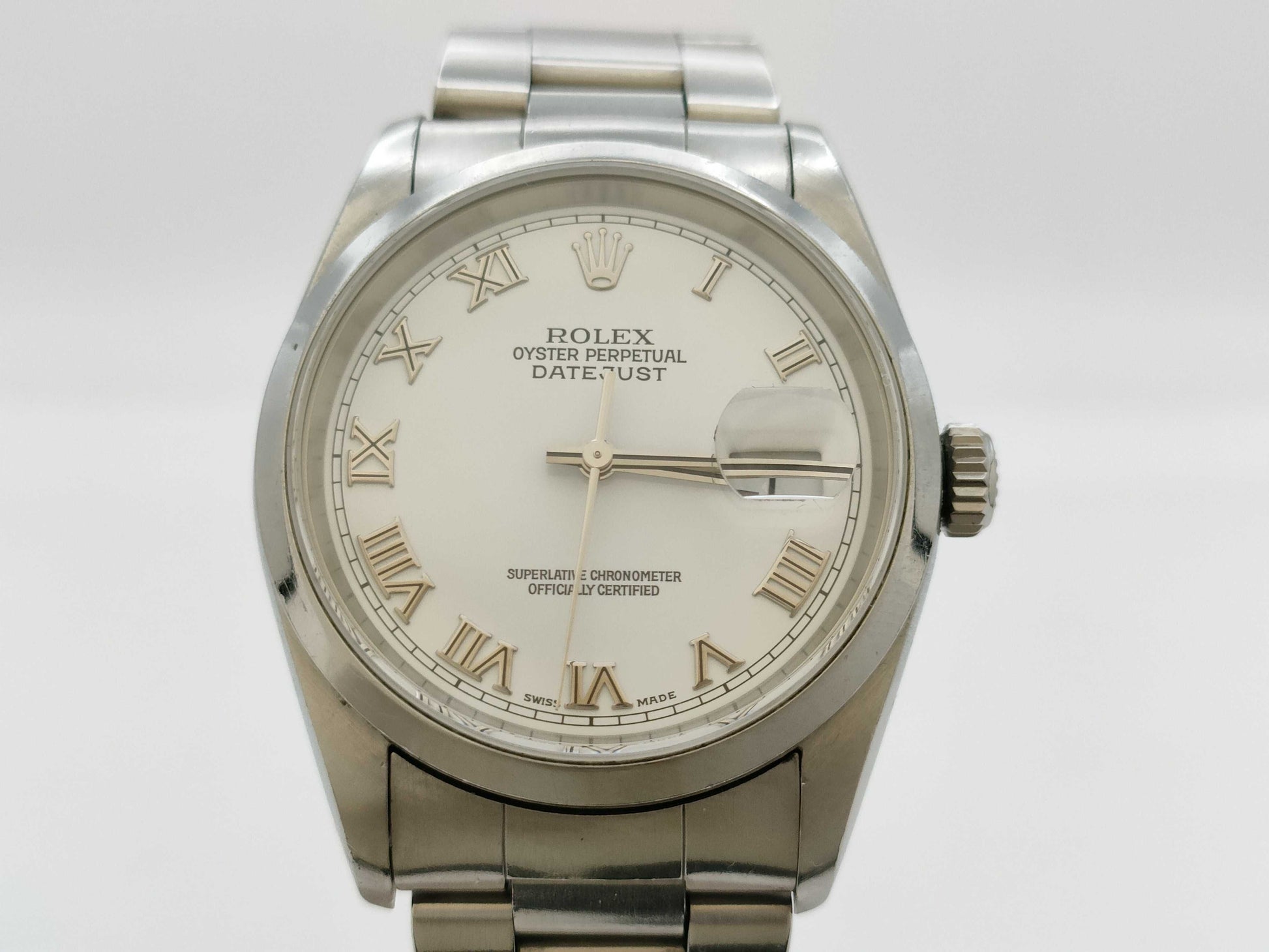 ROLEX 16200 K471503 White Roman Boys' Watch