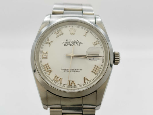 ROLEX 16200 K471503 White Roman Boys' Watch