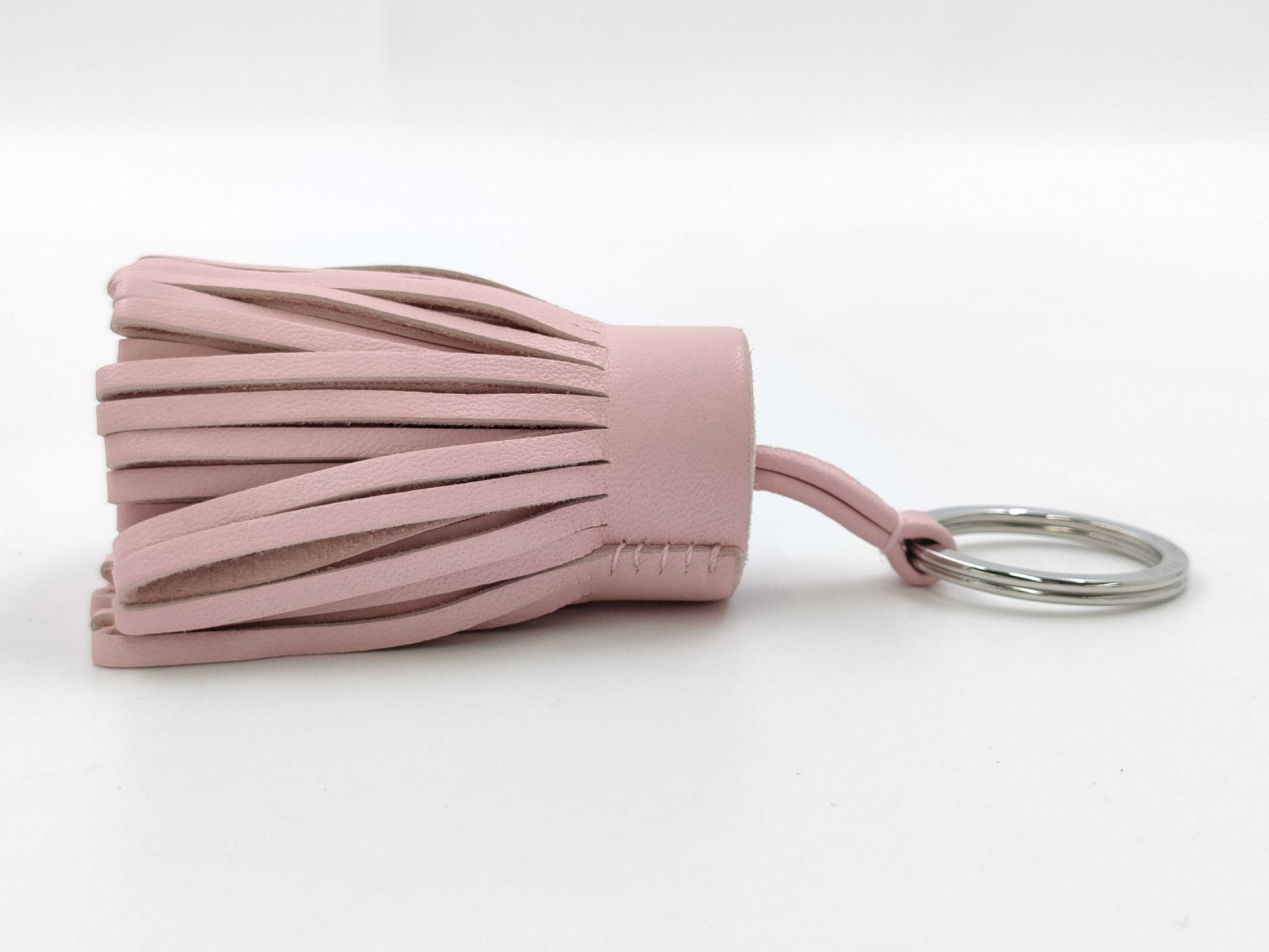 HERMES Carmen Key Ring Pink W Engraved Key Case/Key Holder