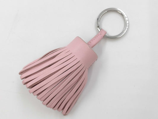 HERMES Carmen Key Ring Pink W Engraved Key Case/Key Holder