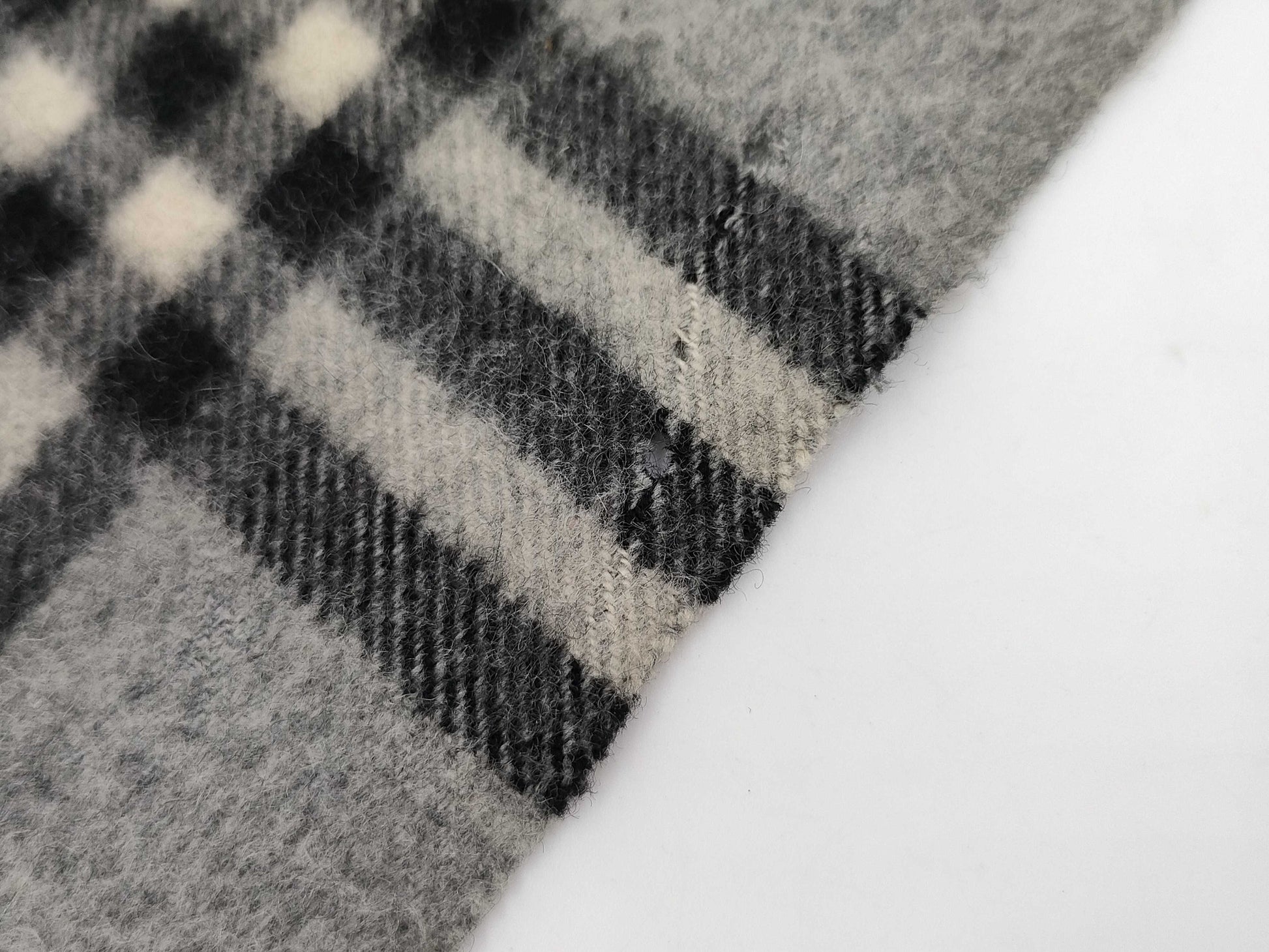 BURBERRY Nova Check Fringe Scarf, Sanyo Shokai, Cashmere, Gray, Tag Included
