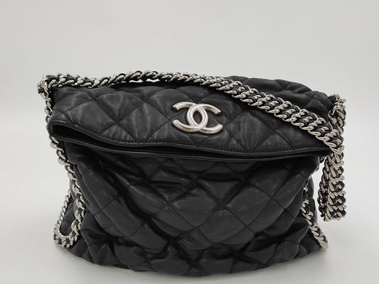 CHANEL Lambskin Round Chain Shoulder Bag