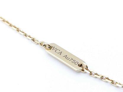 Van Cleef & Arpels Vintage Alhambra Carnelian Necklace in Yellow Gold and Au750, 5.2g 