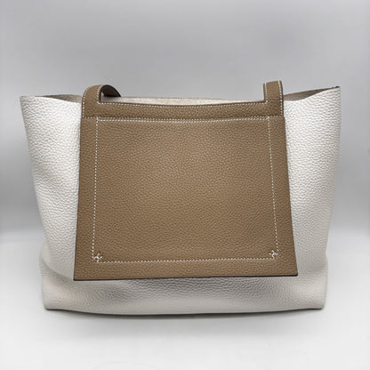 HERMES Cabaseri Color Name/New White Etoupe W31 Box Bag Tag Tote Bag
