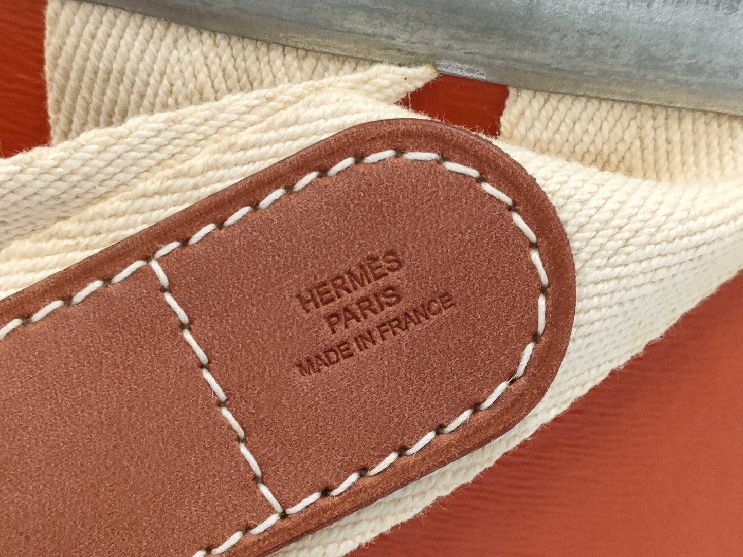 HERMES H800108E Saddle Box, Orange and Silver, for Saddlery, Storage, and Other Accessories, Drum-Shaped