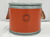 HERMES H800108E Saddle Box, Orange and Silver, for Saddlery, Storage, and Other Accessories, Drum-Shaped