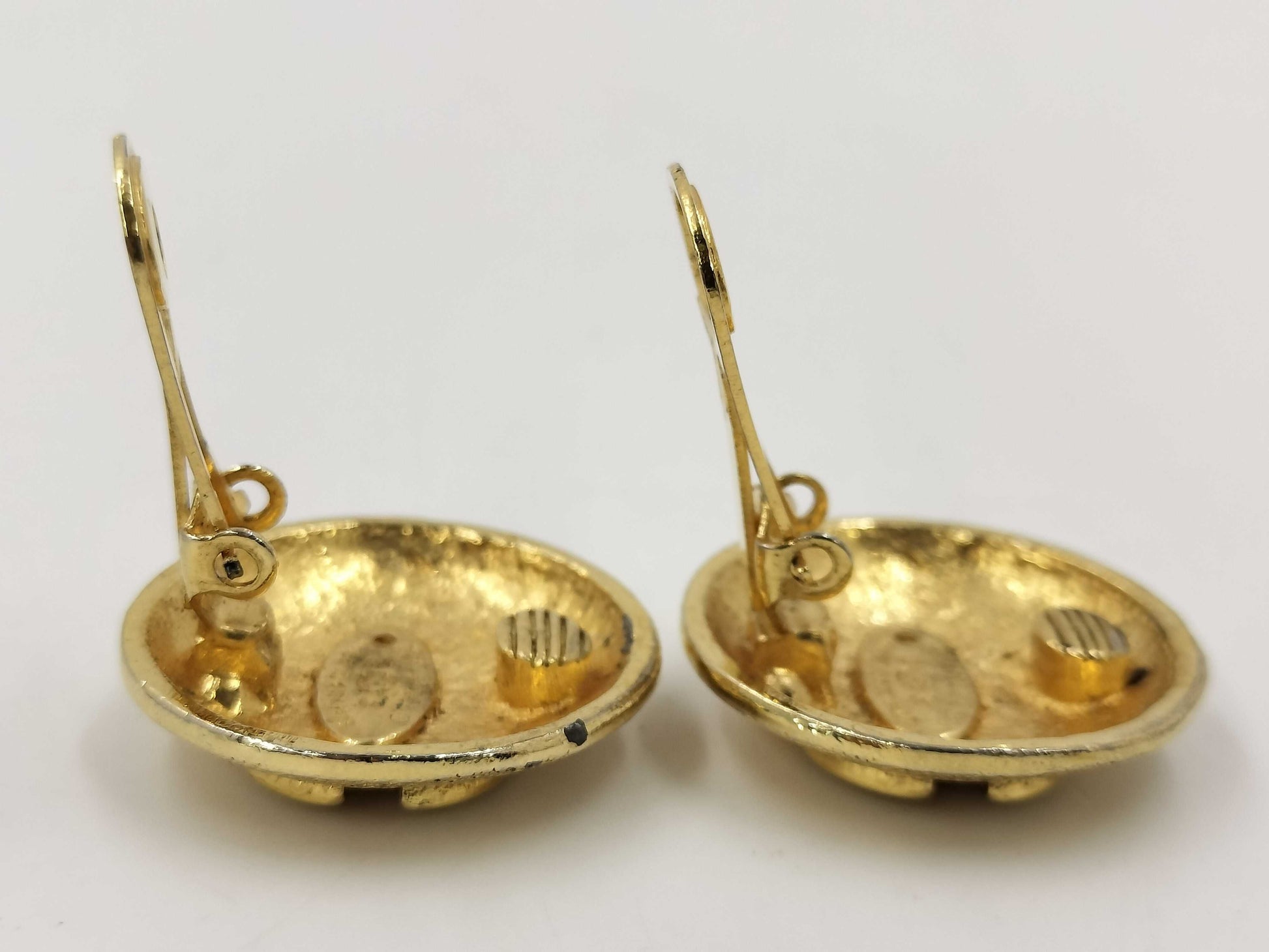 CHANEL Coco Mark Chanel Earrings Coco Mark Round 23 Gold GD GP Gold Plated Earrings