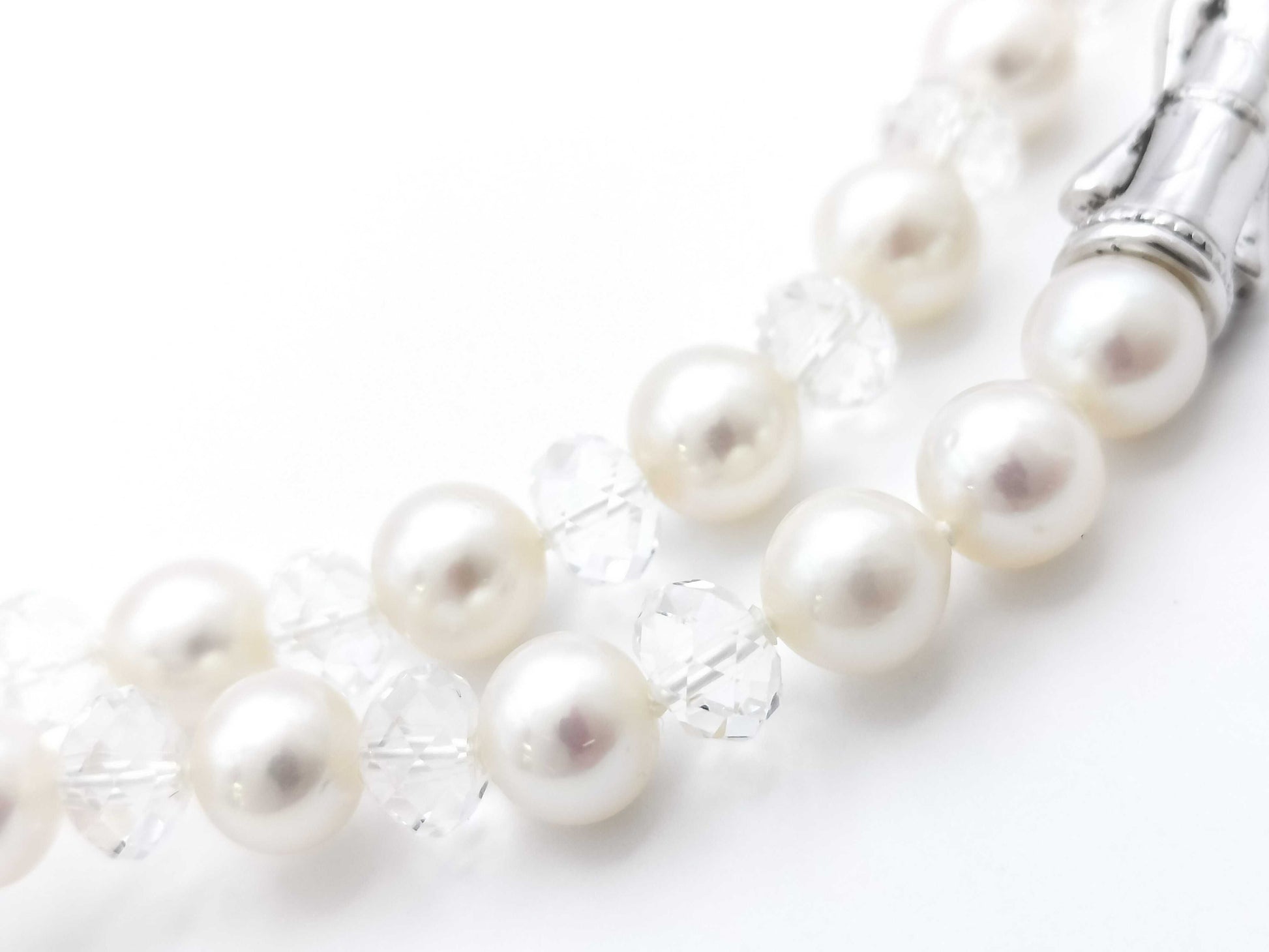 TASAKI Varie Pearl Crystal Silver 74.7g Necklace 