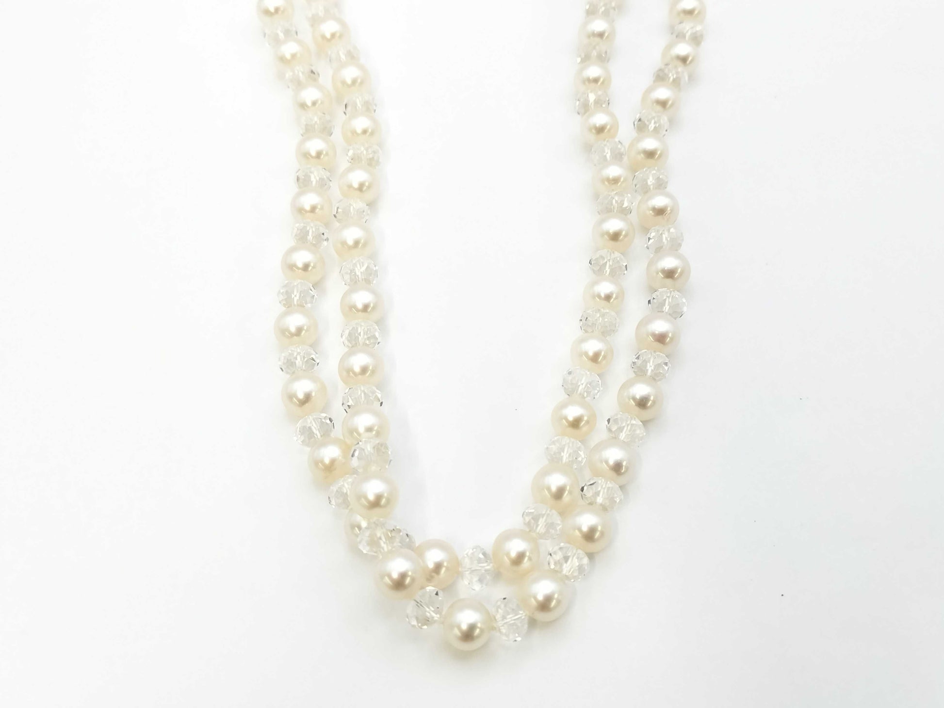 TASAKI Varie Pearl Crystal Silver 74.7g Necklace 