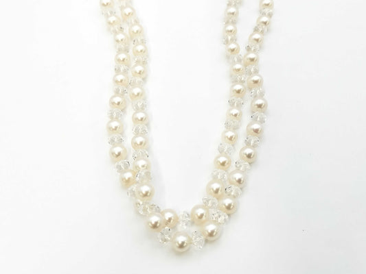 TASAKI Varie Pearl Crystal Silver 74.7g Necklace 