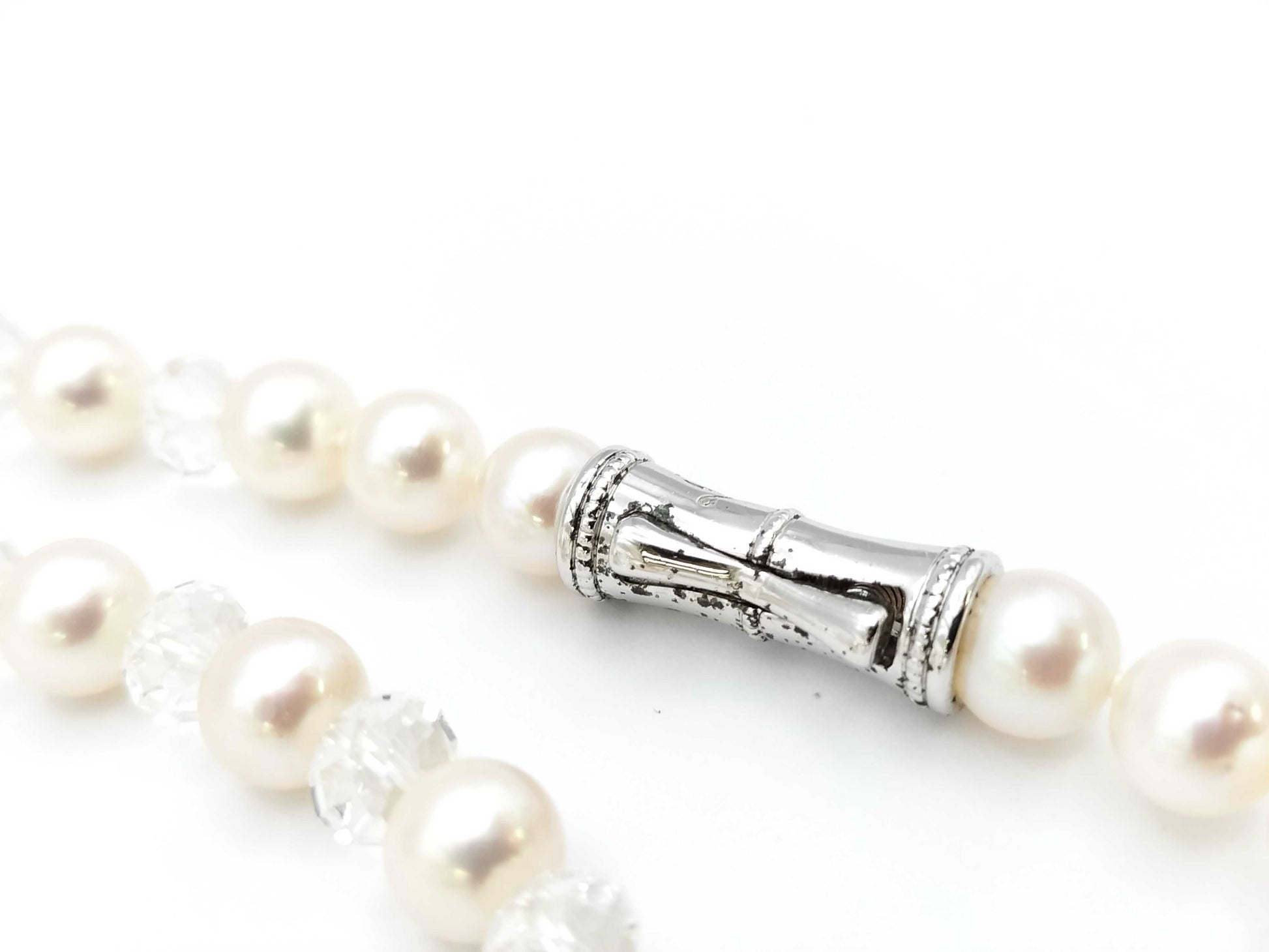 TASAKI Varie Pearl Crystal Silver 74.7g Necklace 