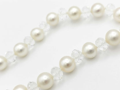 TASAKI Varie Pearl Crystal Silver 74.7g Necklace 