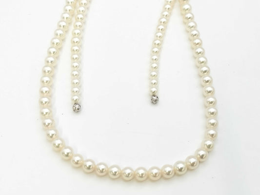 TASAKI Pearl Necklace, 5.2mm-8.5mm Diameter, 0.62ct, 18K White Gold, 61.1g 