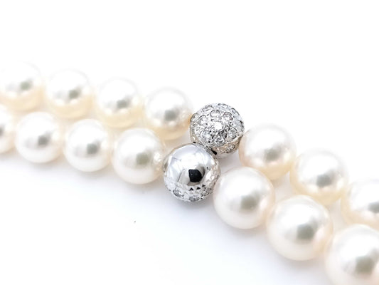 TASAKI Pearl Necklace, 5.2mm-8.5mm Diameter, 0.62ct, 18K White Gold, 61.1g 