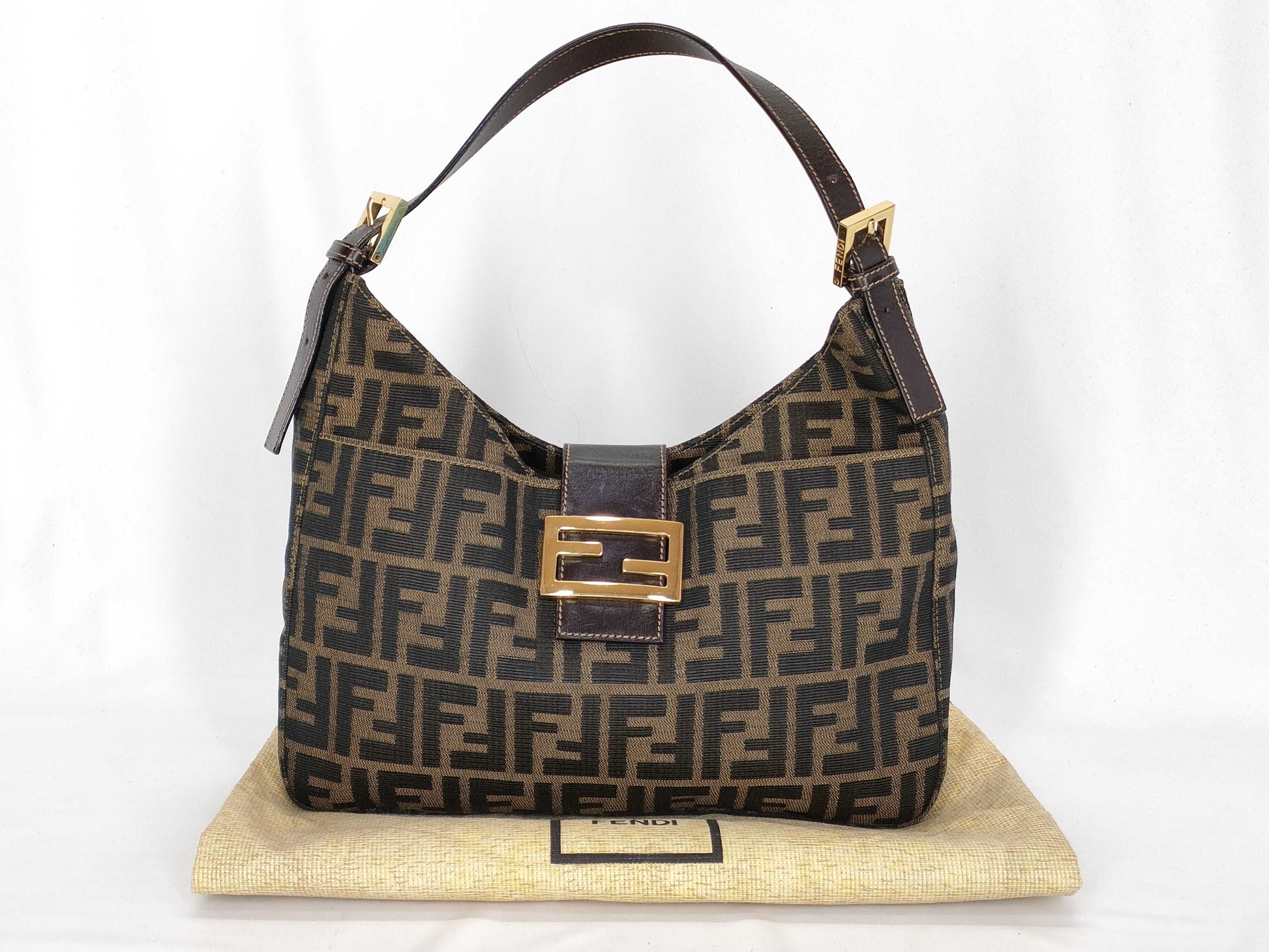 FENDI Zucca Mamma Bucket Handbag