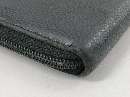 CHANEL Caviar Leather Long Wallet with Stickers and Cards