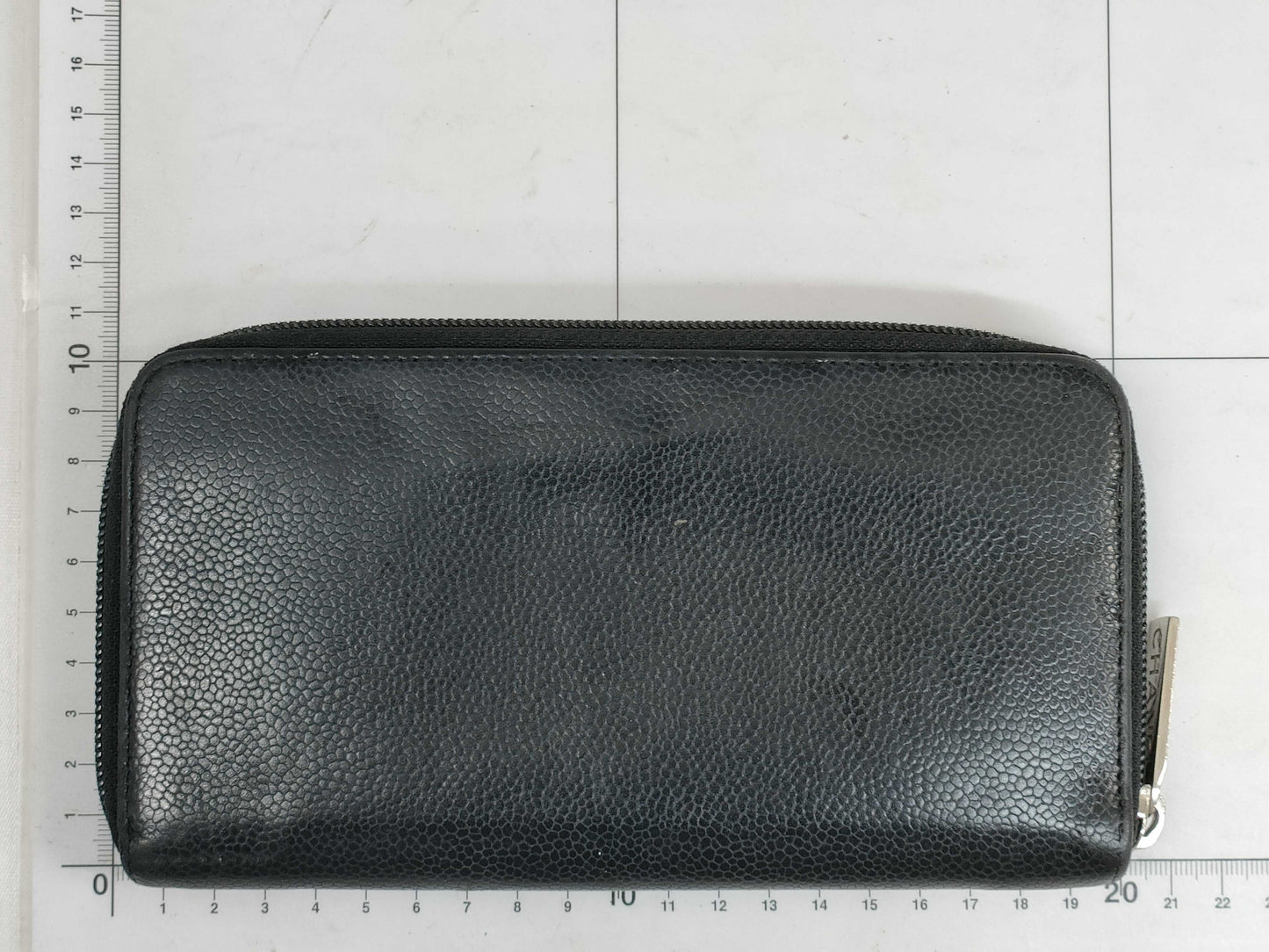 CHANEL Caviar Leather Long Wallet with Stickers and Cards