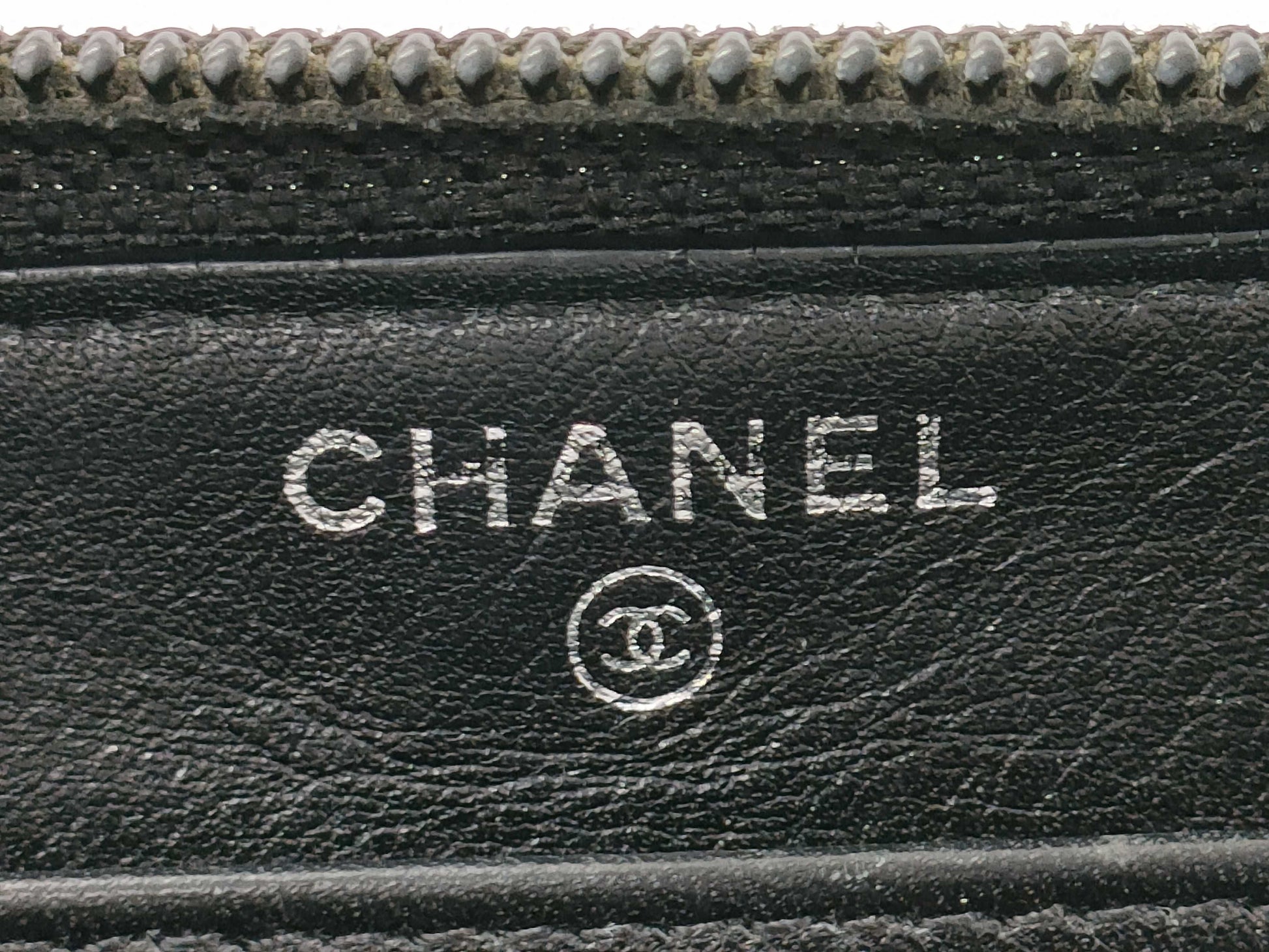 CHANEL Caviar Leather Long Wallet with Stickers and Cards