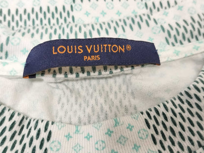 LOUIS VUITTON Louis Vuitton T-shirt Damier Monogram Embroidered Logo RM242MM M T-shirt