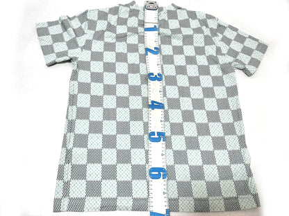 LOUIS VUITTON Louis Vuitton T-shirt Damier Monogram Embroidered Logo RM242MM M T-shirt