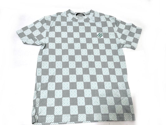 LOUIS VUITTON Louis Vuitton T-shirt Damier Monogram Embroidered Logo RM242MM M T-shirt