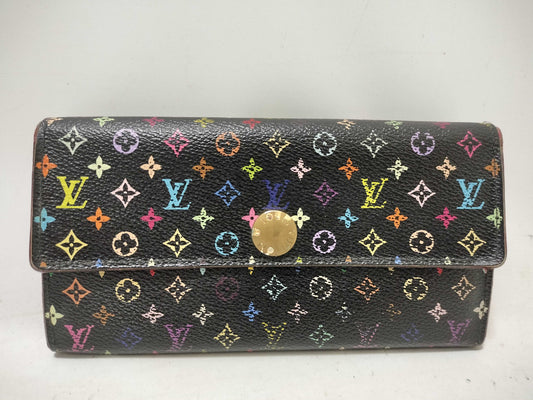 LOUIS VUITTON LOUIS VUITTON Monogram Multicolore Louis Vuitton Long Wallet Monogram Multicolore Black Wallet