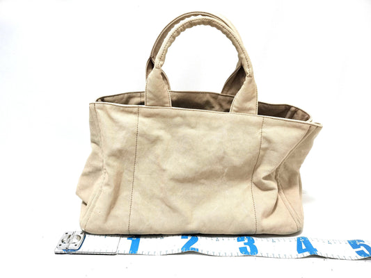 PRADA Prada Canapa Denim Handbag with Triangle Logo