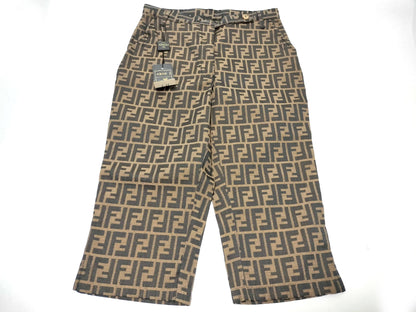 FENDI Zucca print pants, size 42, with tags.