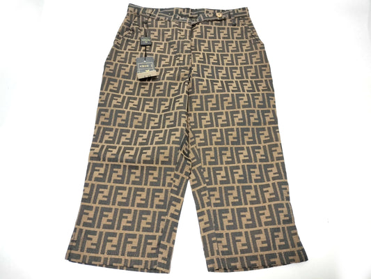 FENDI Zucca print pants, size 42, with tags.
