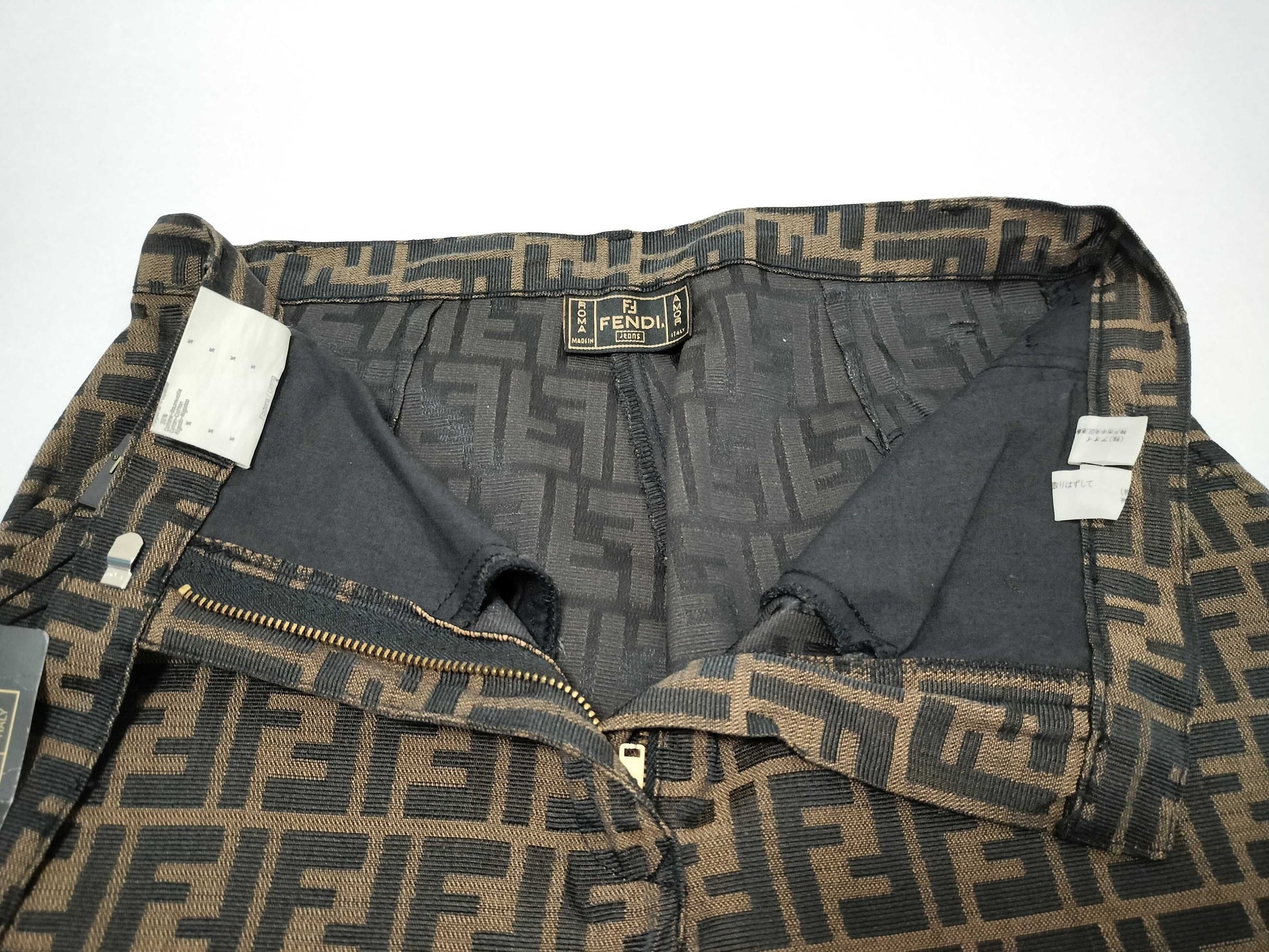 FENDI Zucca print pants, size 42, with tags.