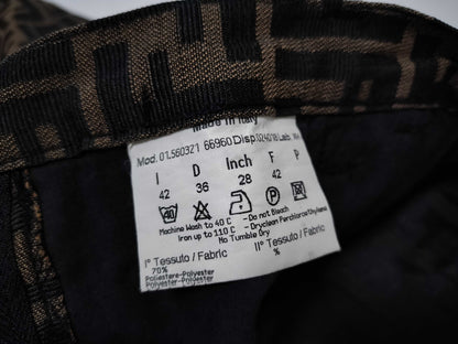 FENDI Zucca print pants, size 42, with tags.