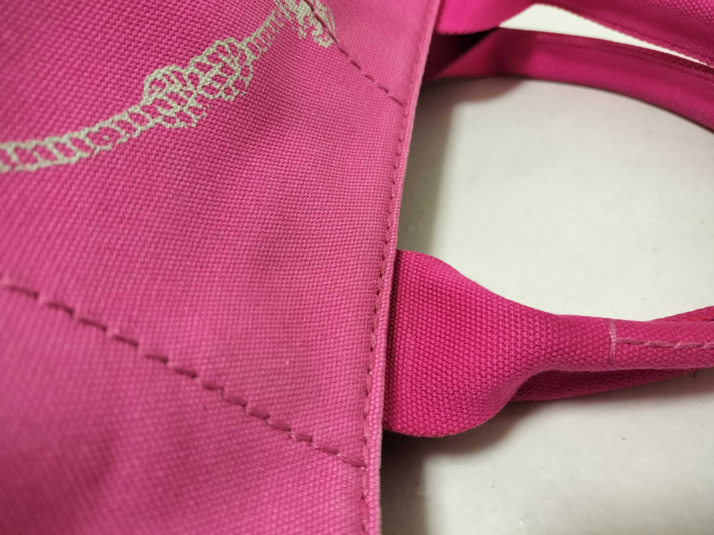 PRADA Prada Denim Canapa Handbag with Triangle Logo