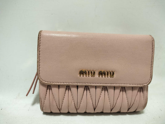 Miu Miu Miu Miu Miu Miu Folding Wallet Logo Matelasse Wallet