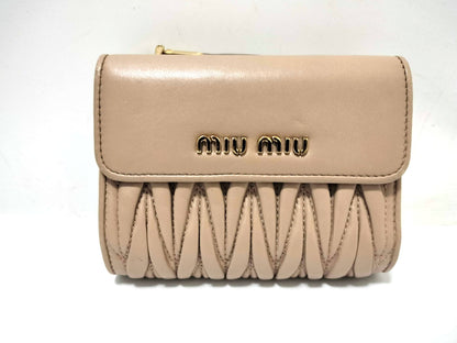 Miu Miu Miu Miu Miu Folding Wallet Matelasse Logo Wallet