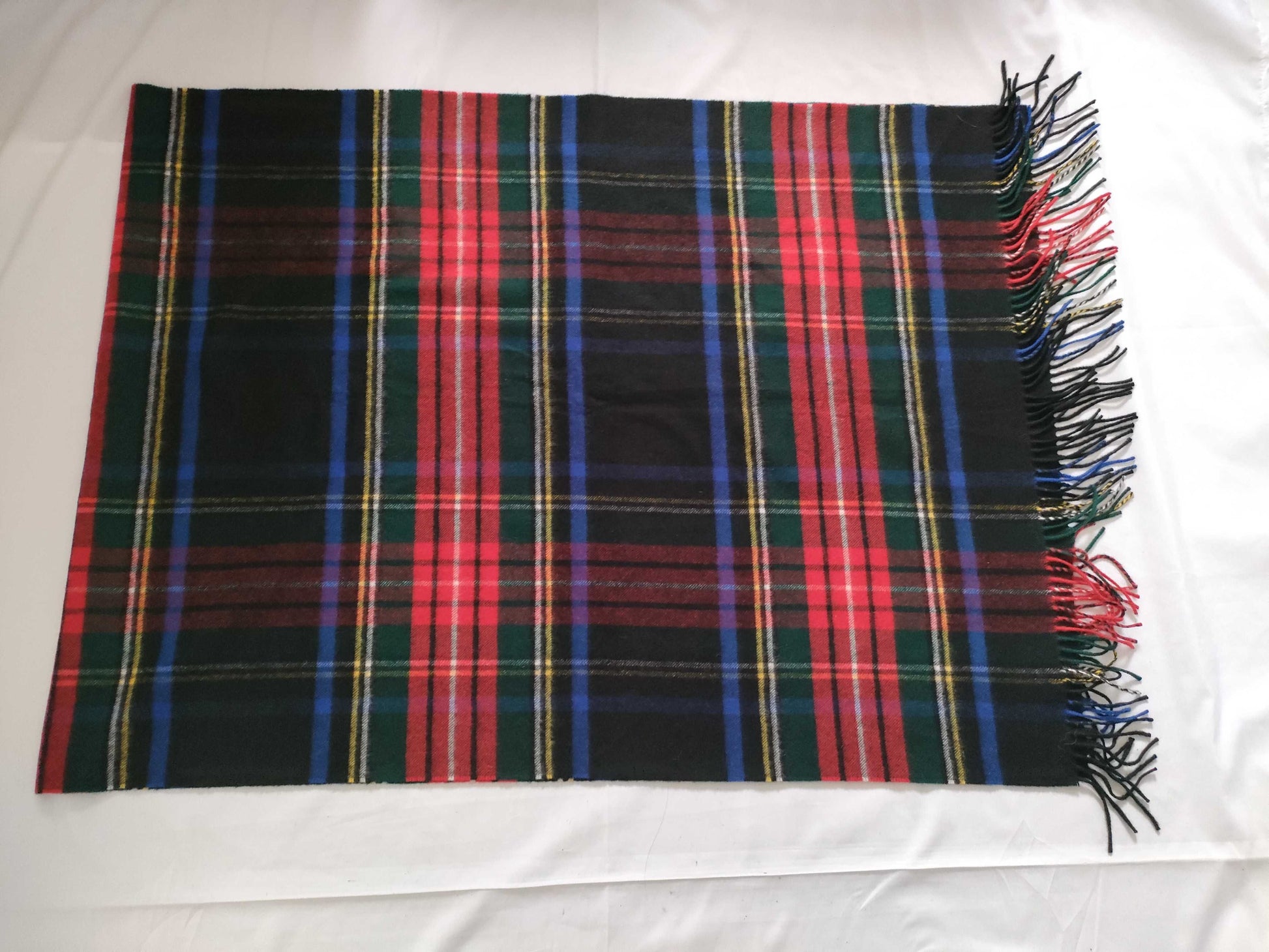 Johnstons Large Cashmere Scarf, Check Pattern, Multicolor, Approx. 71cm x 206cm