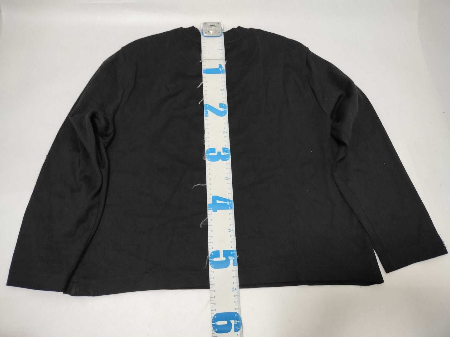 HERMES Serie Long T-Shirt with Patch, Black, Size 34, Tops