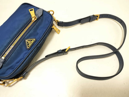 PRADA Nylon Prada Shoulder Bag with Triangle Logo